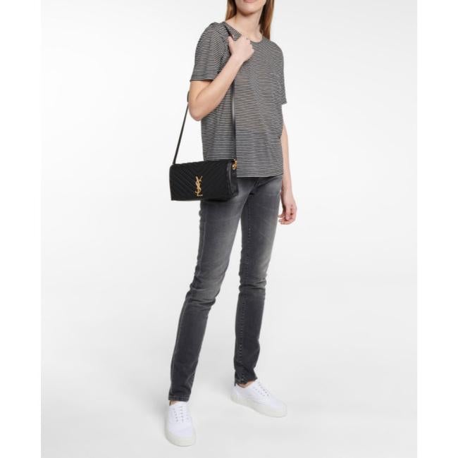 Saint Laurent Monogram Kate Shoulder 99 Quilted Baguette Black Leather Cross Body Bag - photo 2