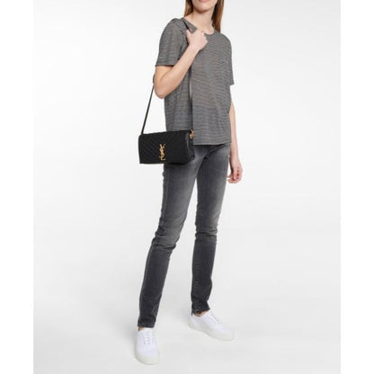 Saint Laurent Monogram Kate Shoulder 99 Quilted Baguette Black Leather Cross Body Bag - photo 2