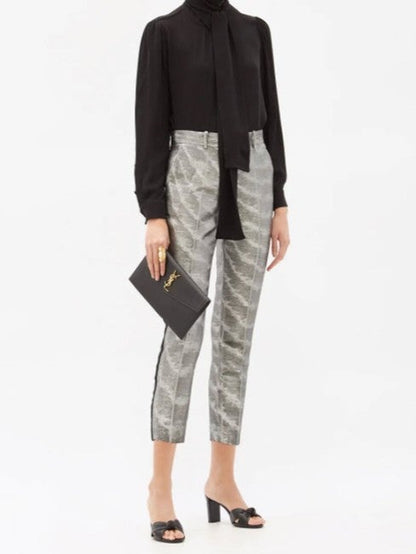 Saint Laurent Envelope Uptown Monogram Plaque Grained-leather Black Leather Clutch - photo 2