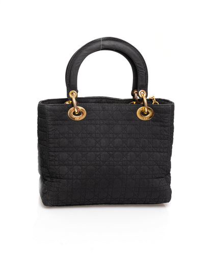 Christian Dior Canage Lady Dior Hand Bag Nylon Black - AWL1649 - image 2