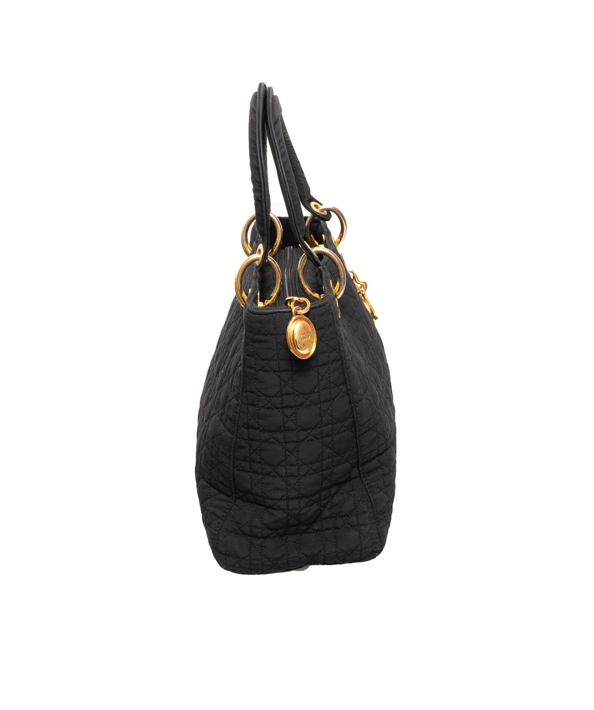 Christian Dior Canage Lady Dior Hand Bag Nylon Black - AWL1649 - image 3