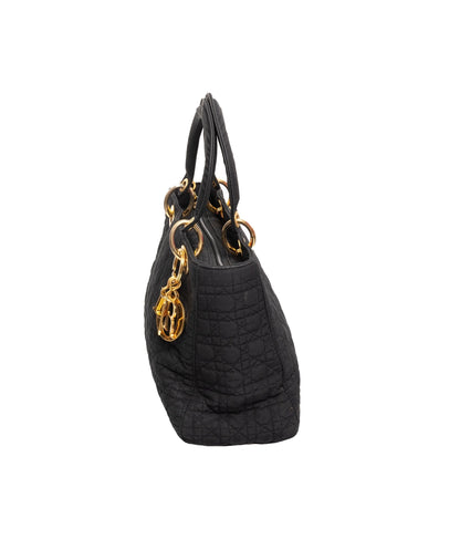 Christian Dior Canage Lady Dior Hand Bag Nylon Black - AWL1649 - image 4