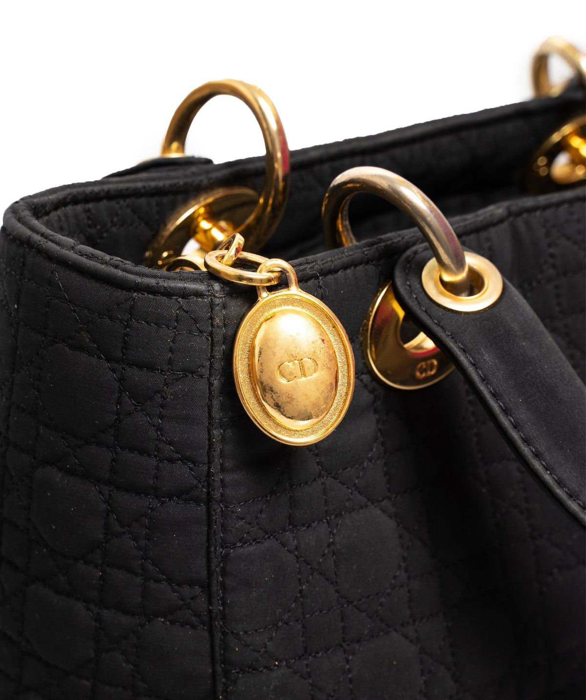 Christian Dior Canage Lady Dior Hand Bag Nylon Black - AWL1649 - image 6