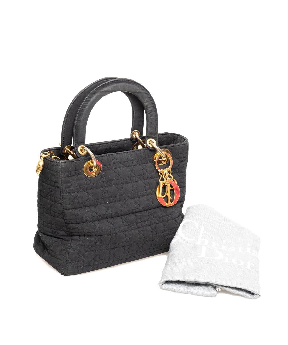 Christian Dior Canage Lady Dior Hand Bag Nylon Black - AWL1649 - image 10