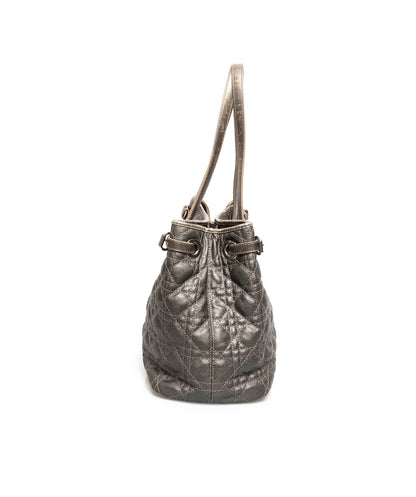 Christian Dior Cannage Grey Canvas Top handle Tote Bag PHW - AGL1349 - image 4