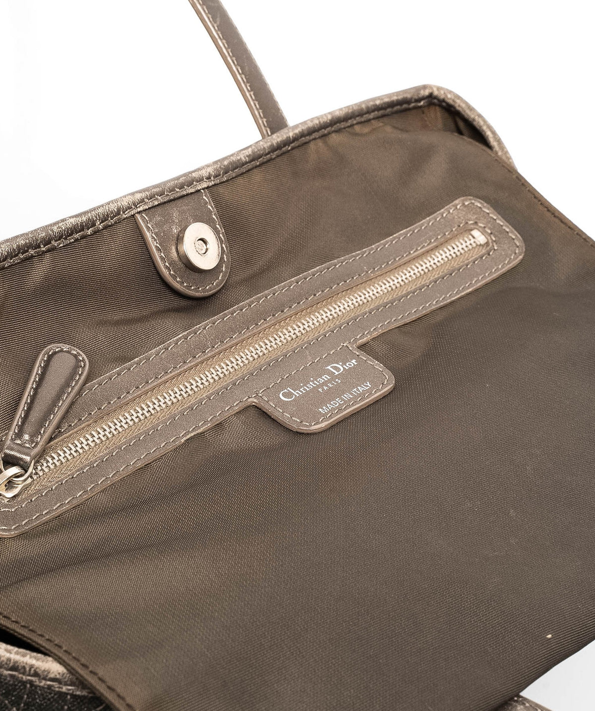 Christian Dior Cannage Grey Canvas Top handle Tote Bag PHW - AGL1349 - image 7