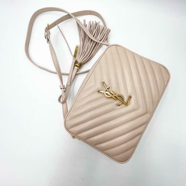 Saint Laurent Monogram Lou Camera Calfskin Matelasse Washed Light Pink Leather Shoulder Bag - image 12
