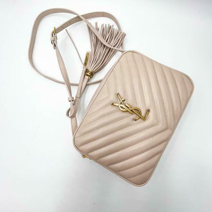 Saint Laurent Monogram Lou Camera Calfskin Matelasse Washed Light Pink Leather Shoulder Bag - image 12