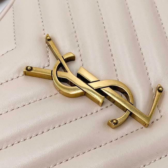 Saint Laurent Monogram Lou Camera Calfskin Matelasse Washed Light Pink Leather Shoulder Bag - image 8