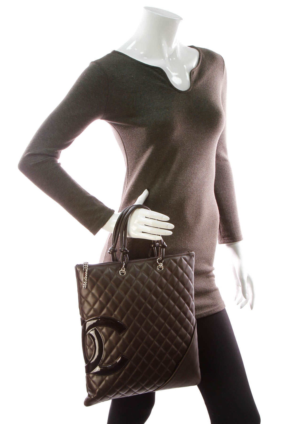 Cambon Ligne Flat Tote Bag - Brown - image 2