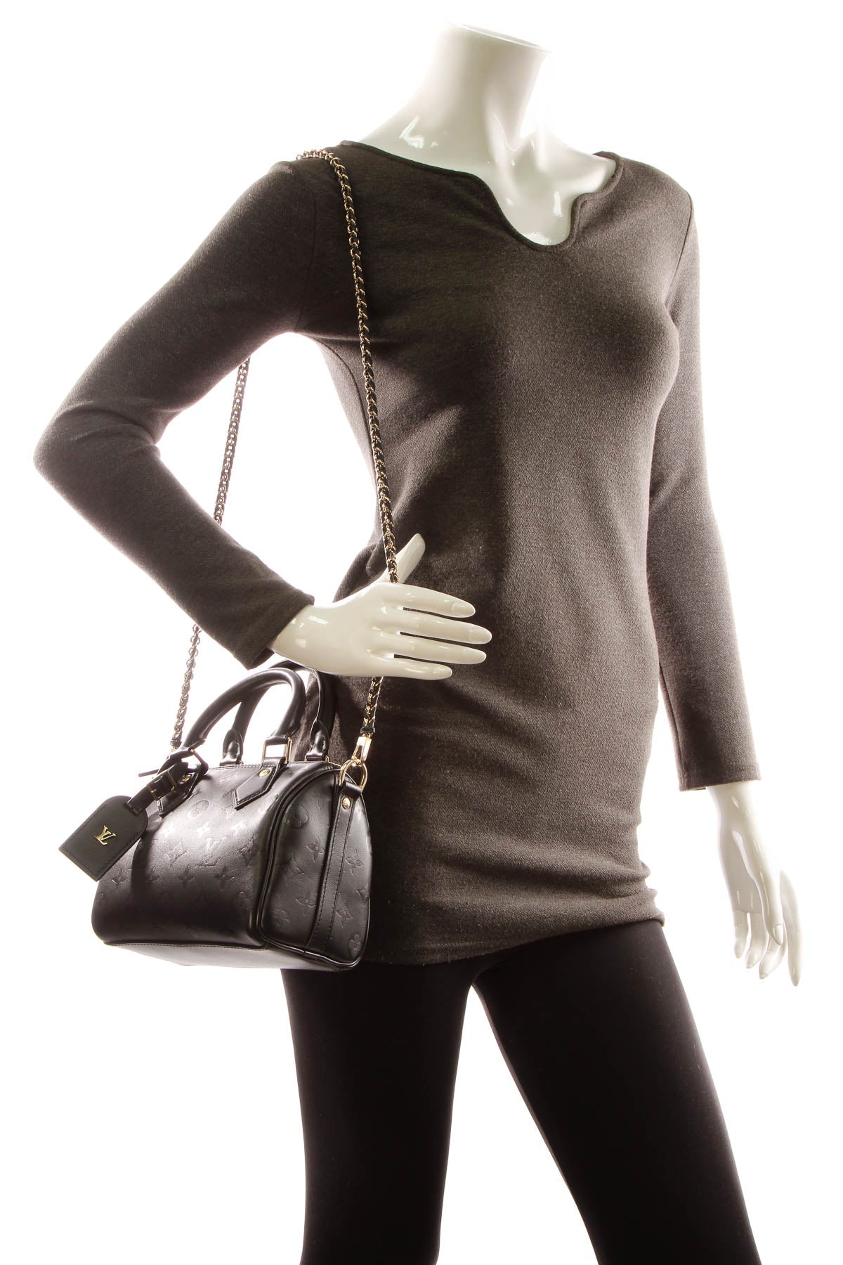 Louis Vuitton Speedy BB Bandouliere Bag - Black Monogram Ink - photo 2
