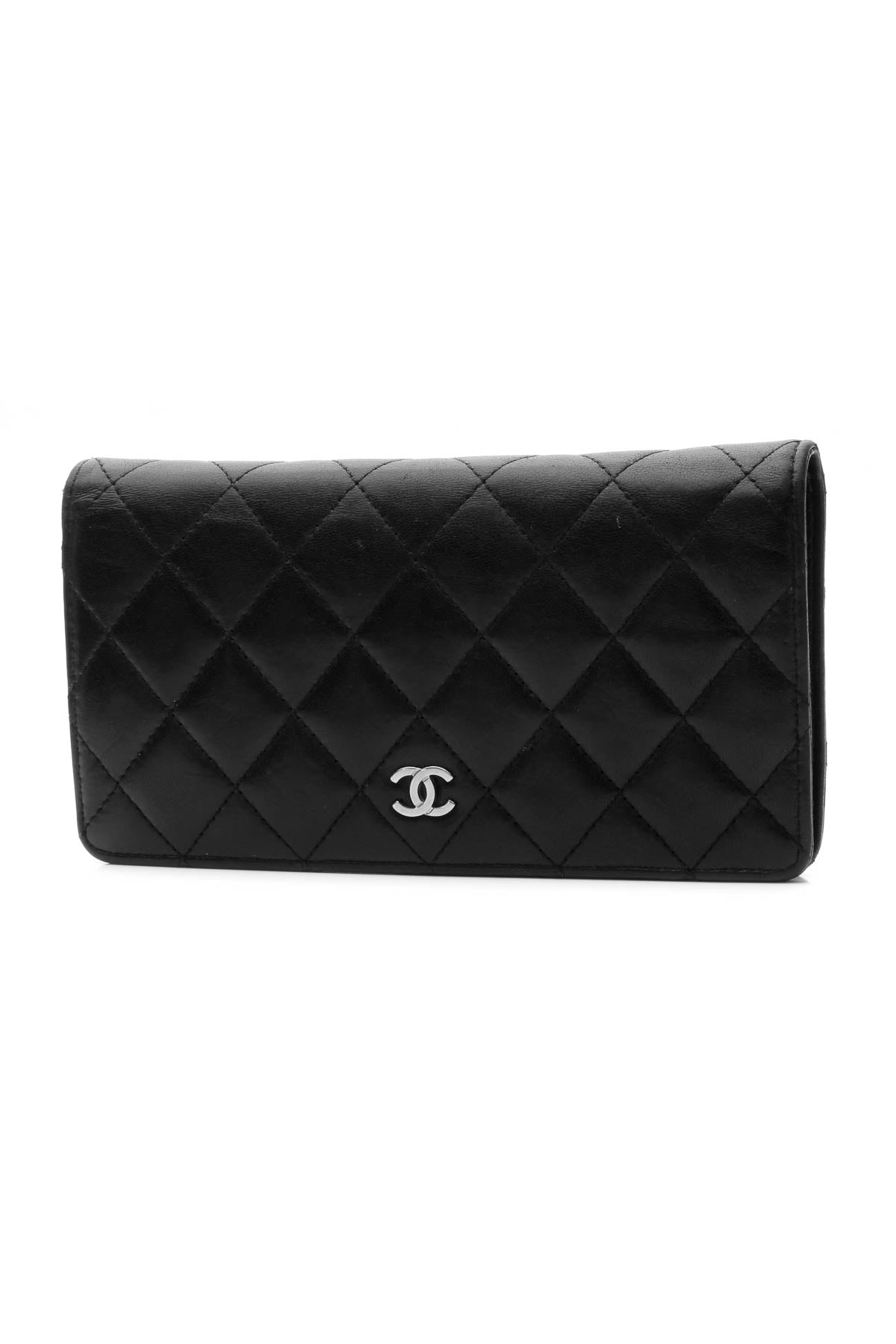 Quilted L Yen Wallet - Black - image 1