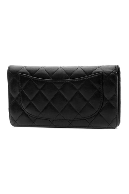 Quilted L Yen Wallet - Black - image 2