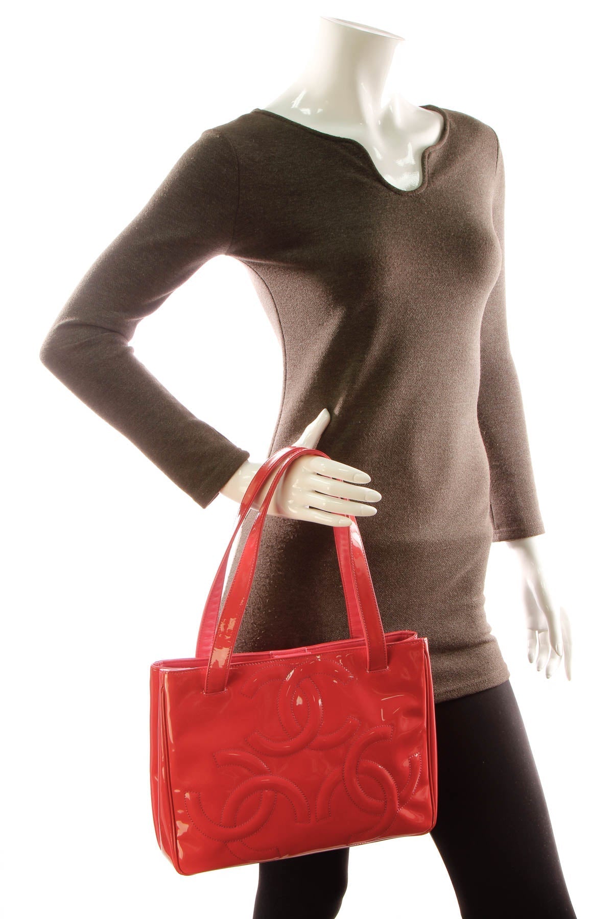 Triple CC Tote Bag - Dark Pink - image 2