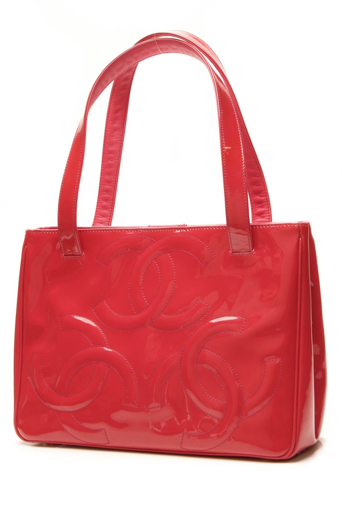 Triple CC Tote Bag - Dark Pink - image 1