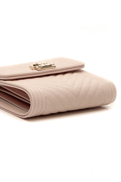 Chevron Quilted Boy Compact Wallet - Beige - image 3
