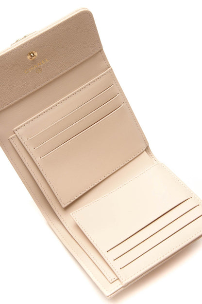 Chevron Quilted Boy Compact Wallet - Beige - image 4