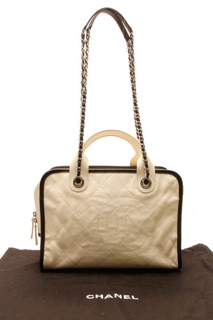 Timeless Top Handle Bowling Bag - Ivory Caviar - image 12
