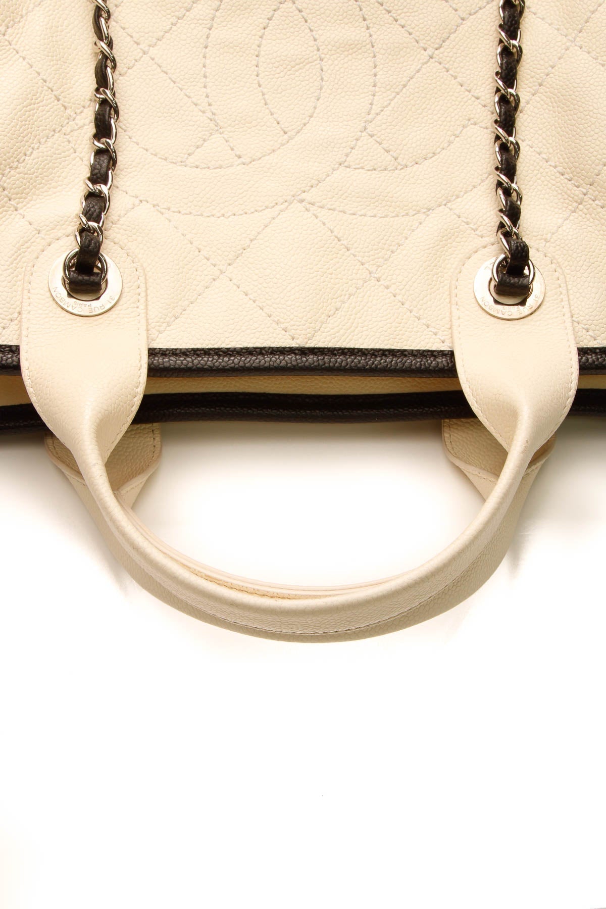 Timeless Top Handle Bowling Bag - Ivory Caviar - image 5