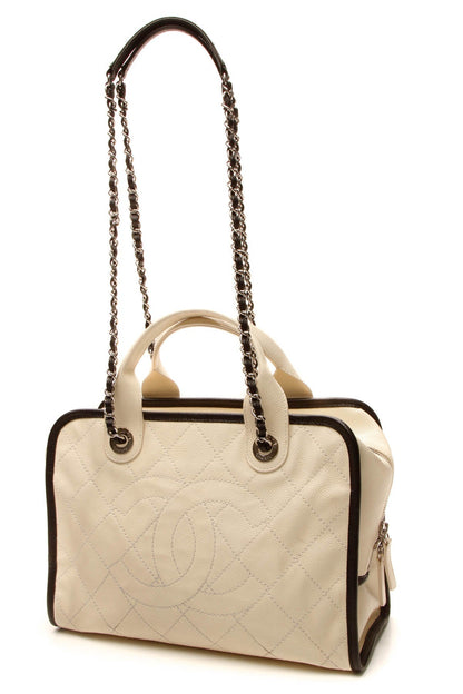 Timeless Top Handle Bowling Bag - Ivory Caviar - image 1