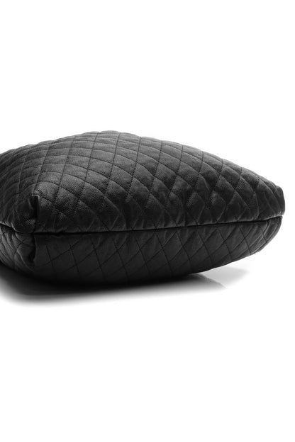 Elastic Large Tote Bag - Black Glazed Caviar - image 4