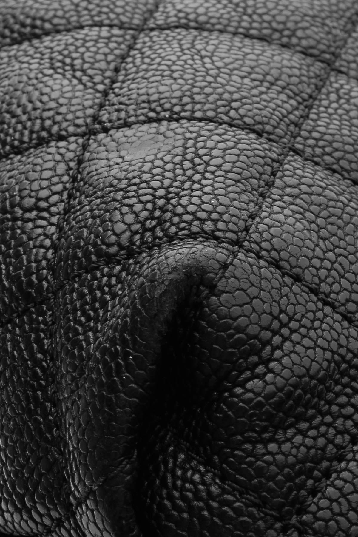 Elastic Large Tote Bag - Black Glazed Caviar - image 5