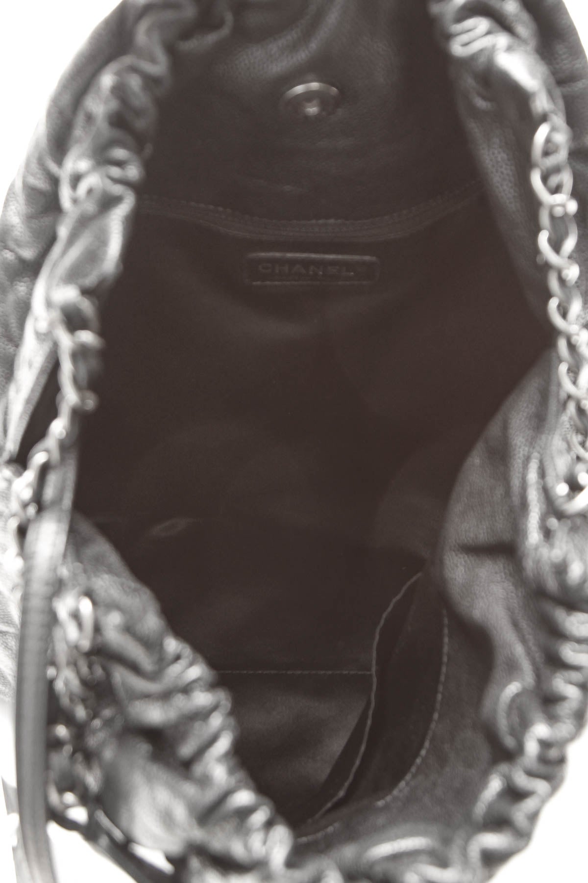 Elastic Large Tote Bag - Black Glazed Caviar - image 8