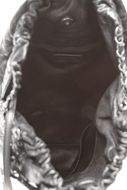 Elastic Large Tote Bag - Black Glazed Caviar - image 8