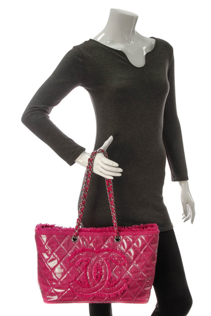 Funny Tweed Tote Bag - Fuschia Vinyl - image 12