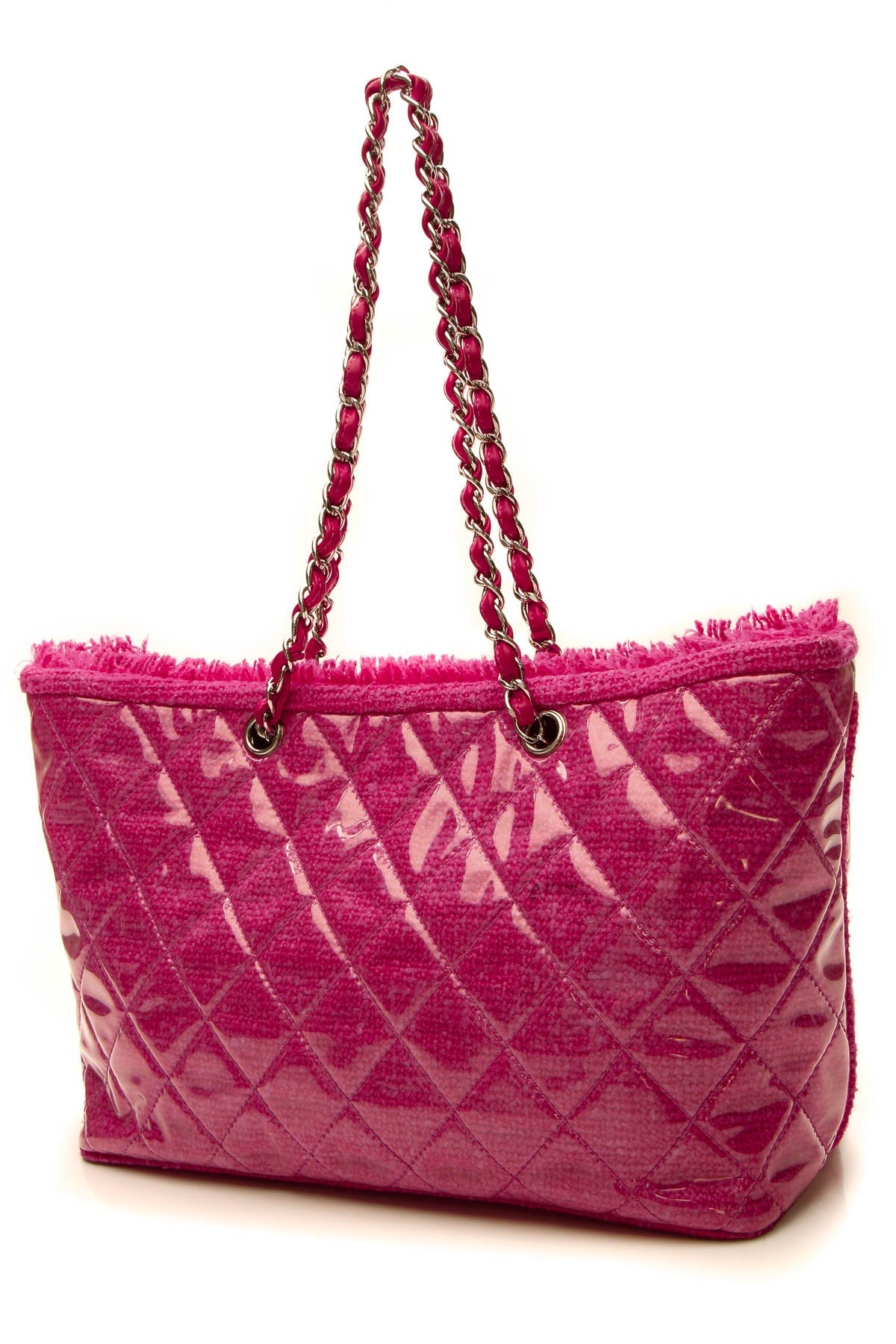Funny Tweed Tote Bag - Fuschia Vinyl - image 3