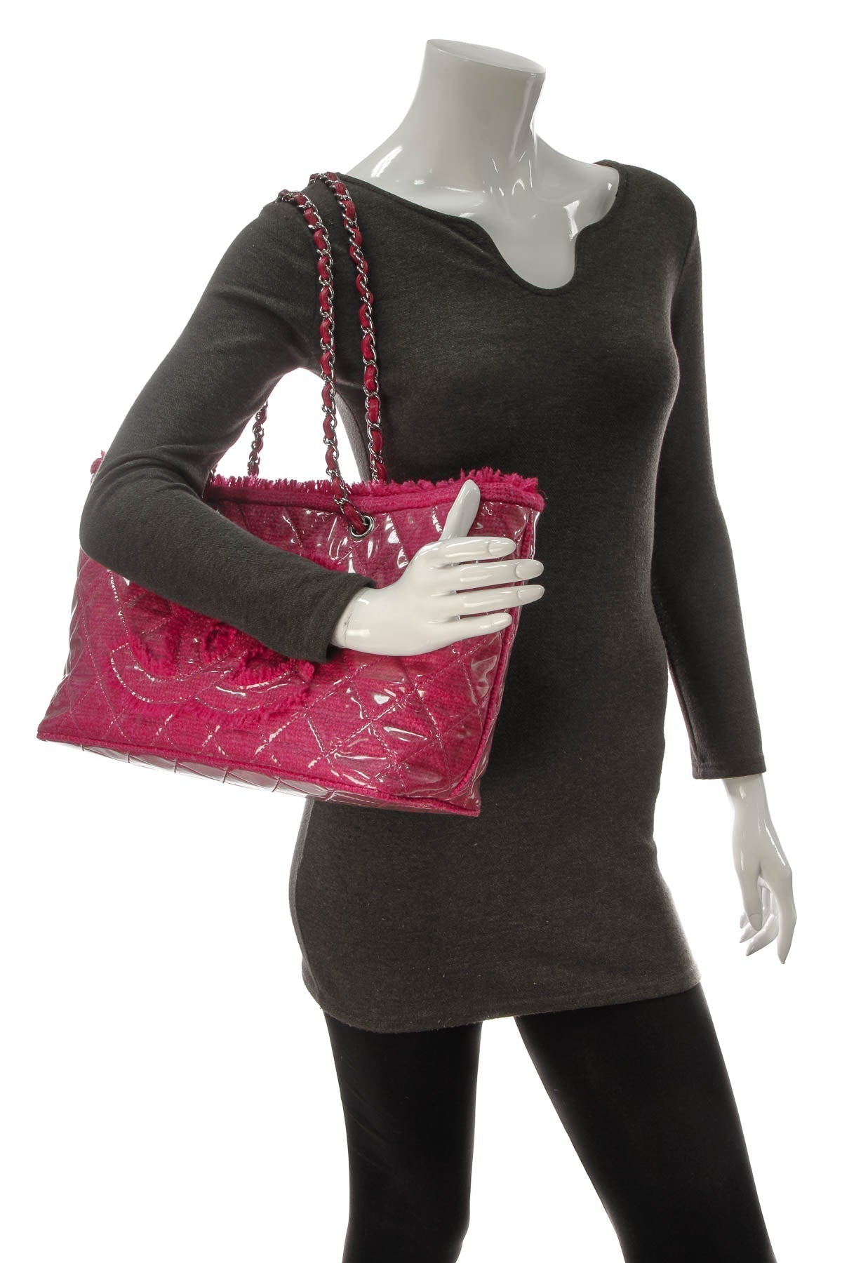 Funny Tweed Tote Bag - Fuschia Vinyl - image 2