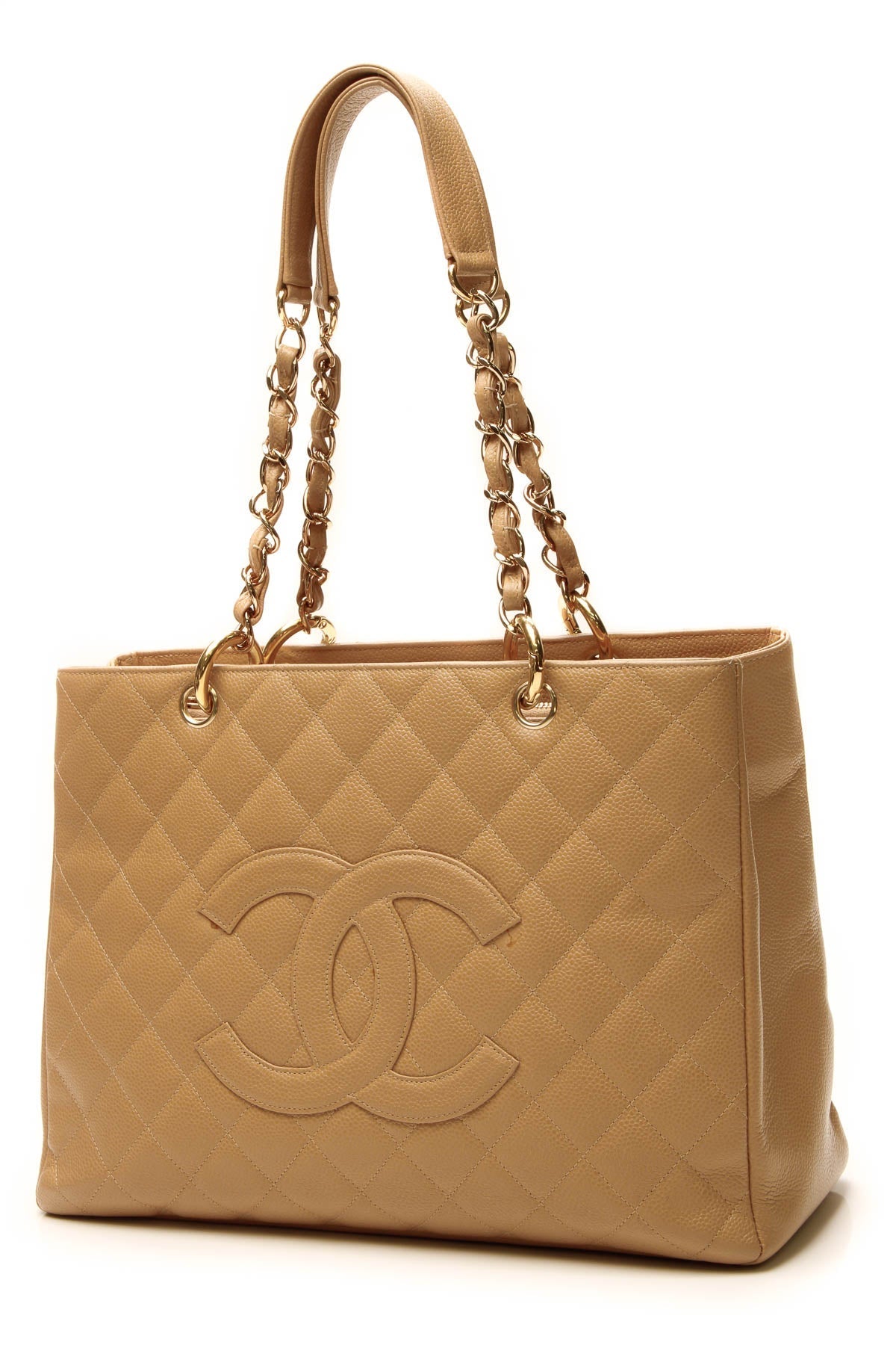 GST Grand Shopping Tote Bag - Tan Caviar - image 1