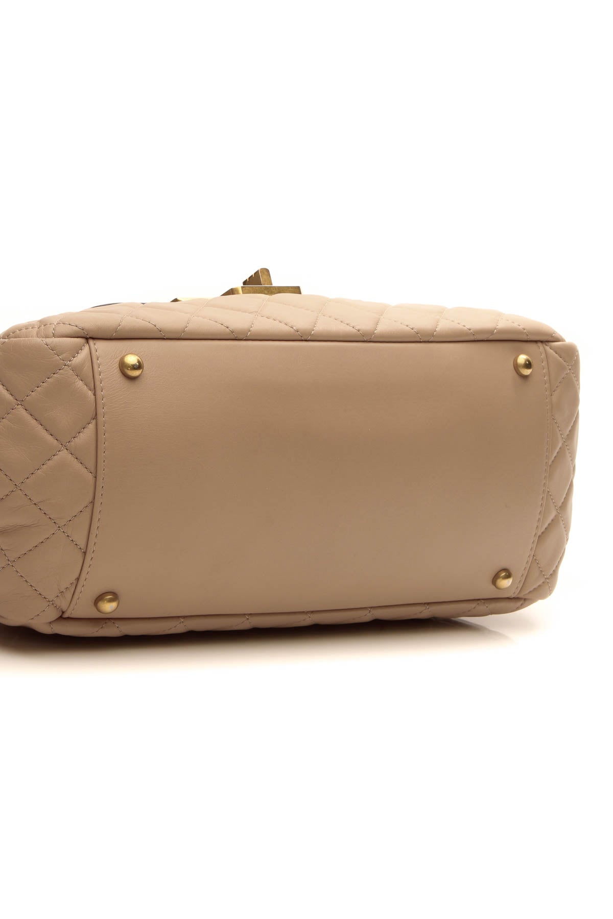 Quilted East/West Accordion Flap Bag - Beige/Black - image 4