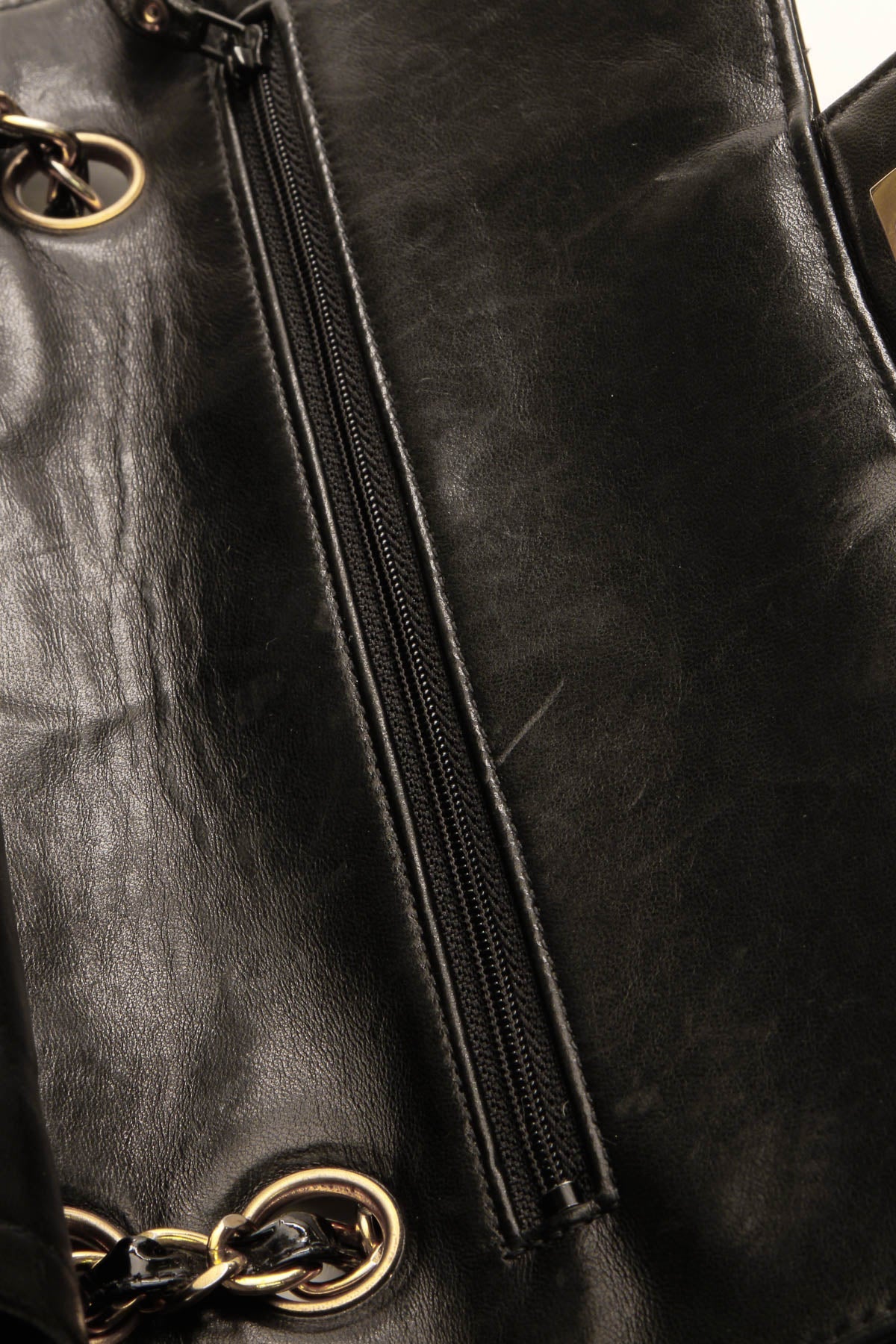 Vintage Chevron Medium Double Flap Bag - Black - image 9