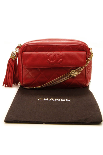 Chanel Vintage Quilted Camera Bag - Red - photo 11