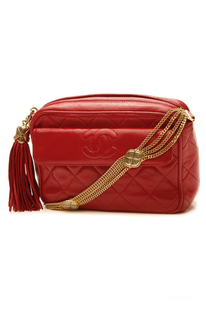 Chanel Vintage Quilted Camera Bag - Red - photo 1