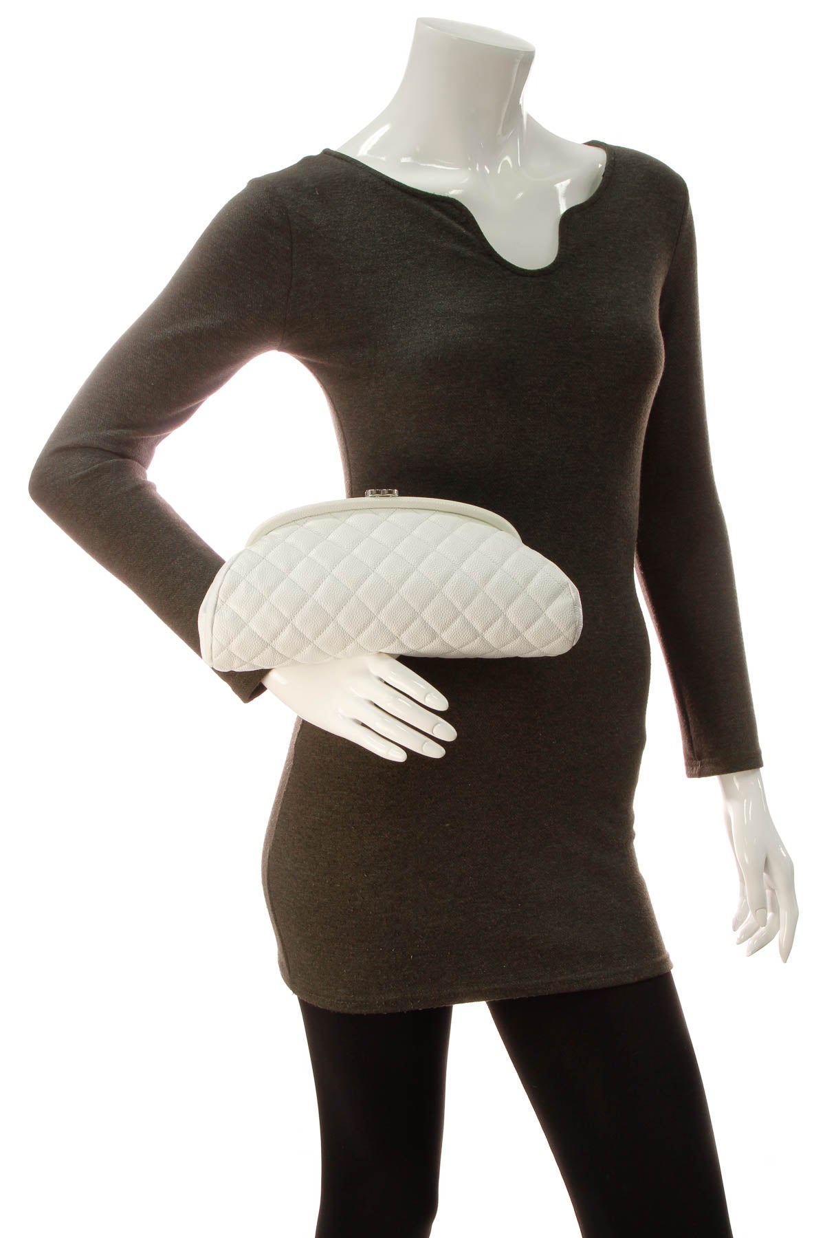 Quilted Timeless Clutch Bag - White - image 2