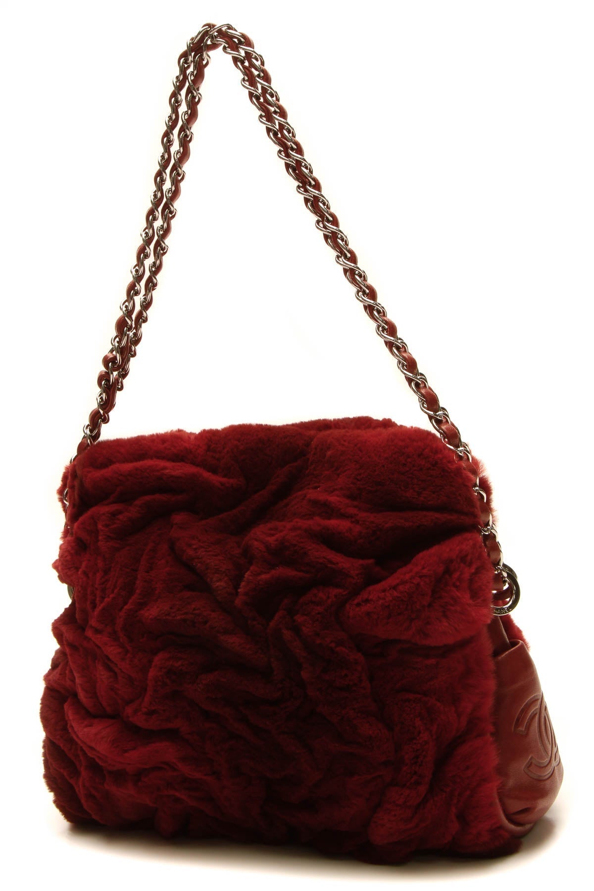 Rabbit Fur Shoulder Bag - Red - image 3