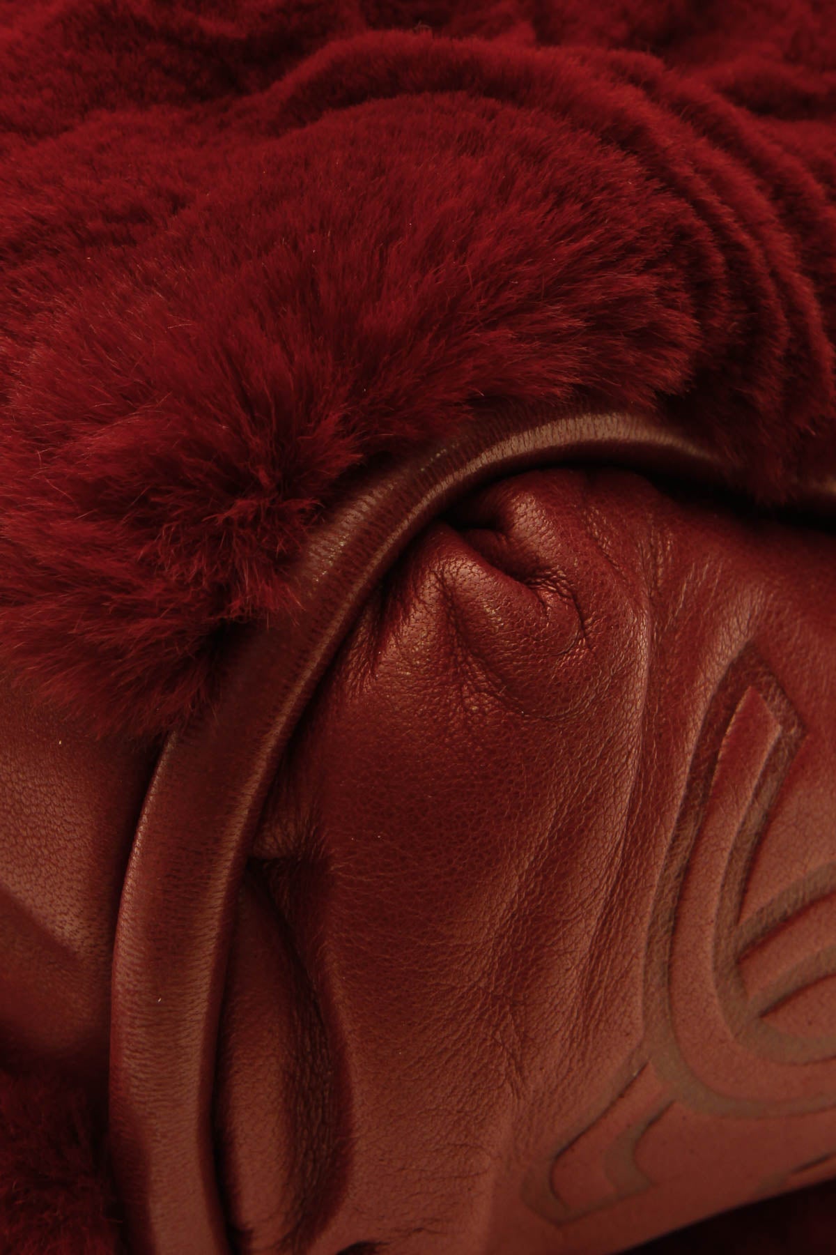 Rabbit Fur Shoulder Bag - Red - image 5
