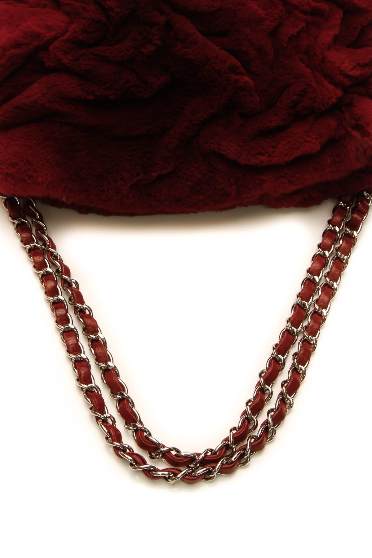 Rabbit Fur Shoulder Bag - Red - image 7