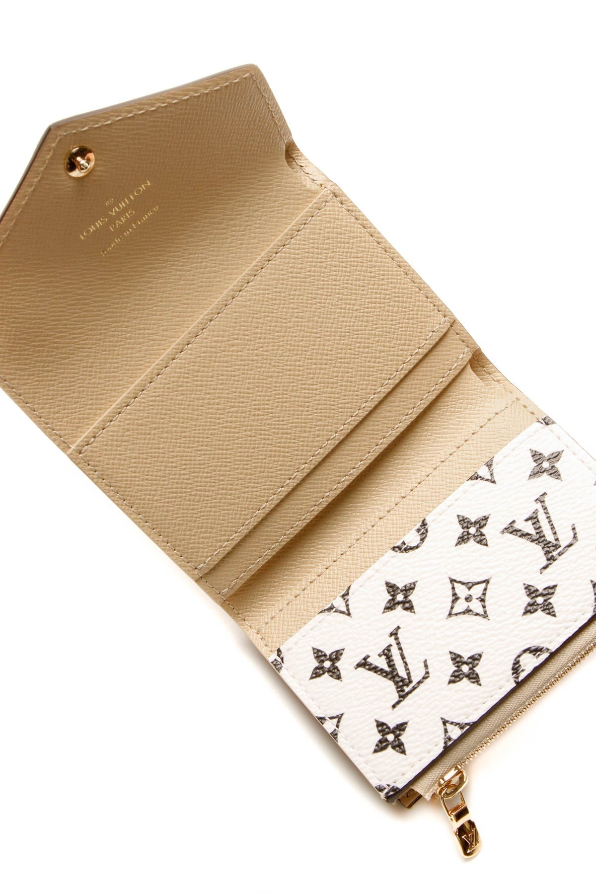 Compact Zoe Wallet - Khaki/White Giant Monogram - image 4