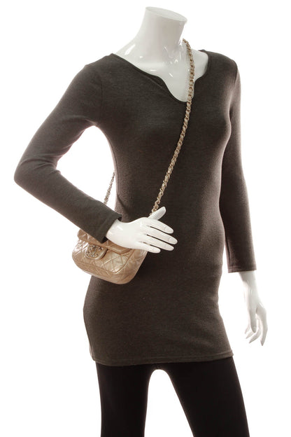 Crystal Quilted Flap Crossbody Bag - Gold - image 2