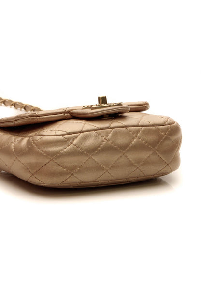 Crystal Quilted Flap Crossbody Bag - Gold - image 4
