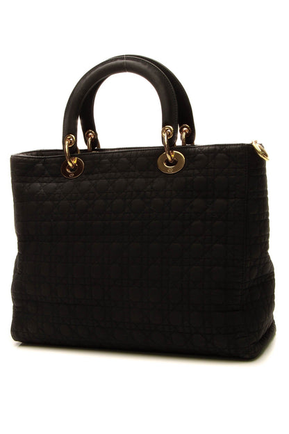 Vintage Cannage Large Lady Dior Bag - Black - image 3