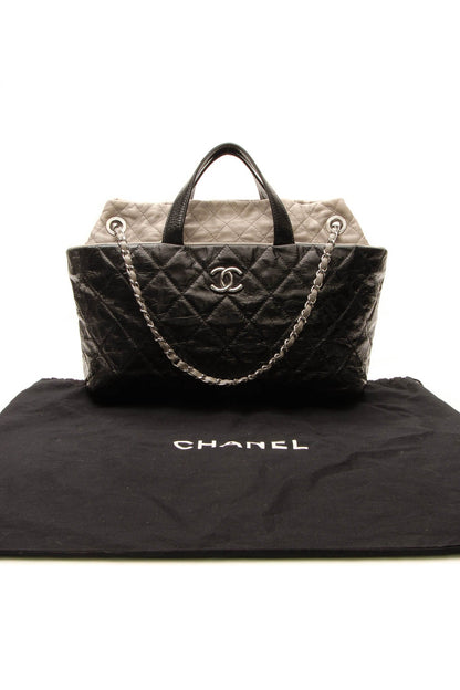 Quilted Tote Bag - Black/Gray - image 12