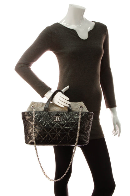 Quilted Tote Bag - Black/Gray - image 14