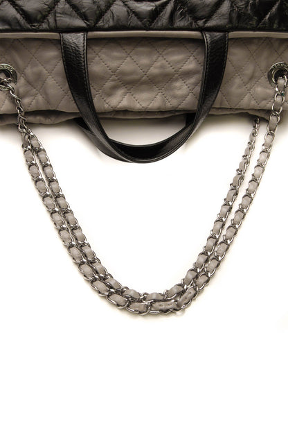 Quilted Tote Bag - Black/Gray - image 6