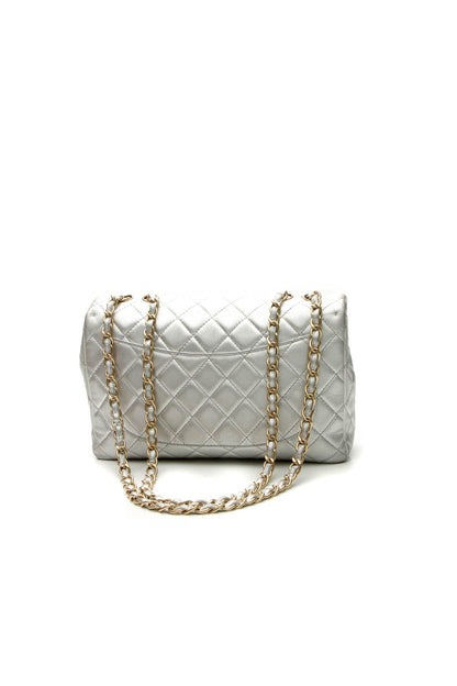 Classic Jumbo Single Flap Bag - Silver - image 3