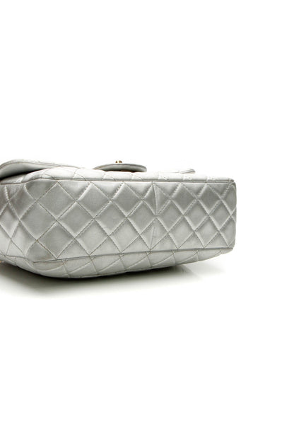 Classic Jumbo Single Flap Bag - Silver - image 4