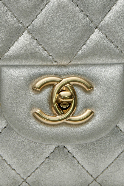 Classic Jumbo Single Flap Bag - Silver - image 7
